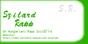 szilard rapp business card